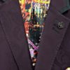 u Noir- L/slve Embossed “tuxedo” style blazer
