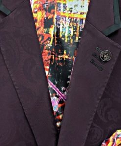 u Noir- L/slve Embossed “tuxedo” style blazer