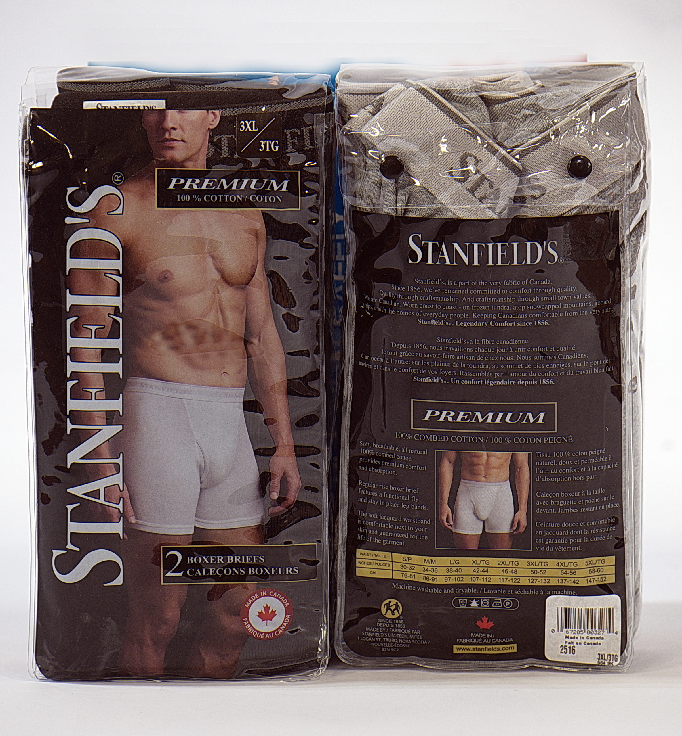 Stanfield's Premium 100% Cotton Boxer Briefs (2-pack)
