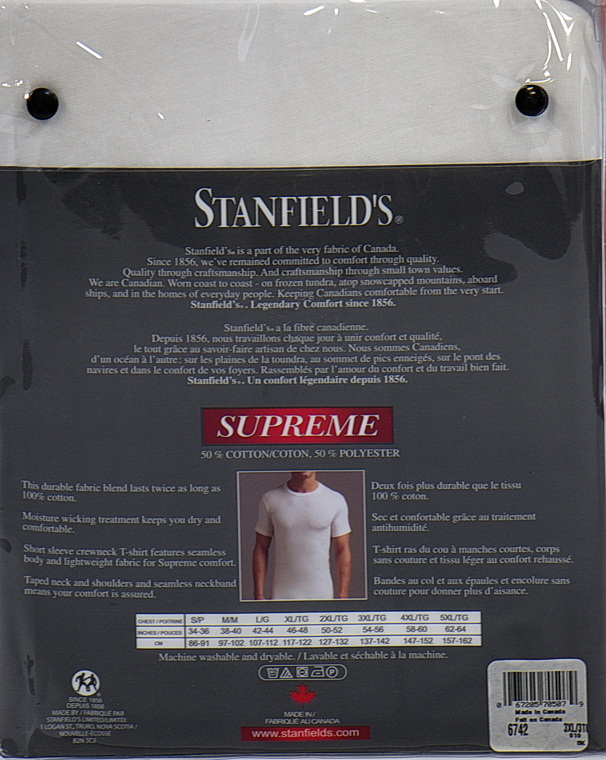 Stanfield's Men's Supreme Cotton Blend Crew Neck Undershirts