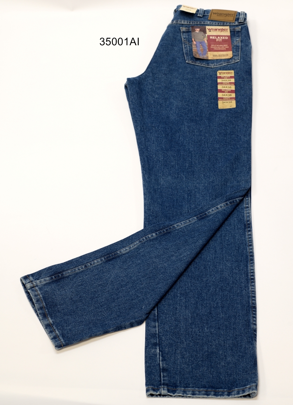 wrangler rugged wear men's woodland thermal jean ,stonewashed denim,32x30