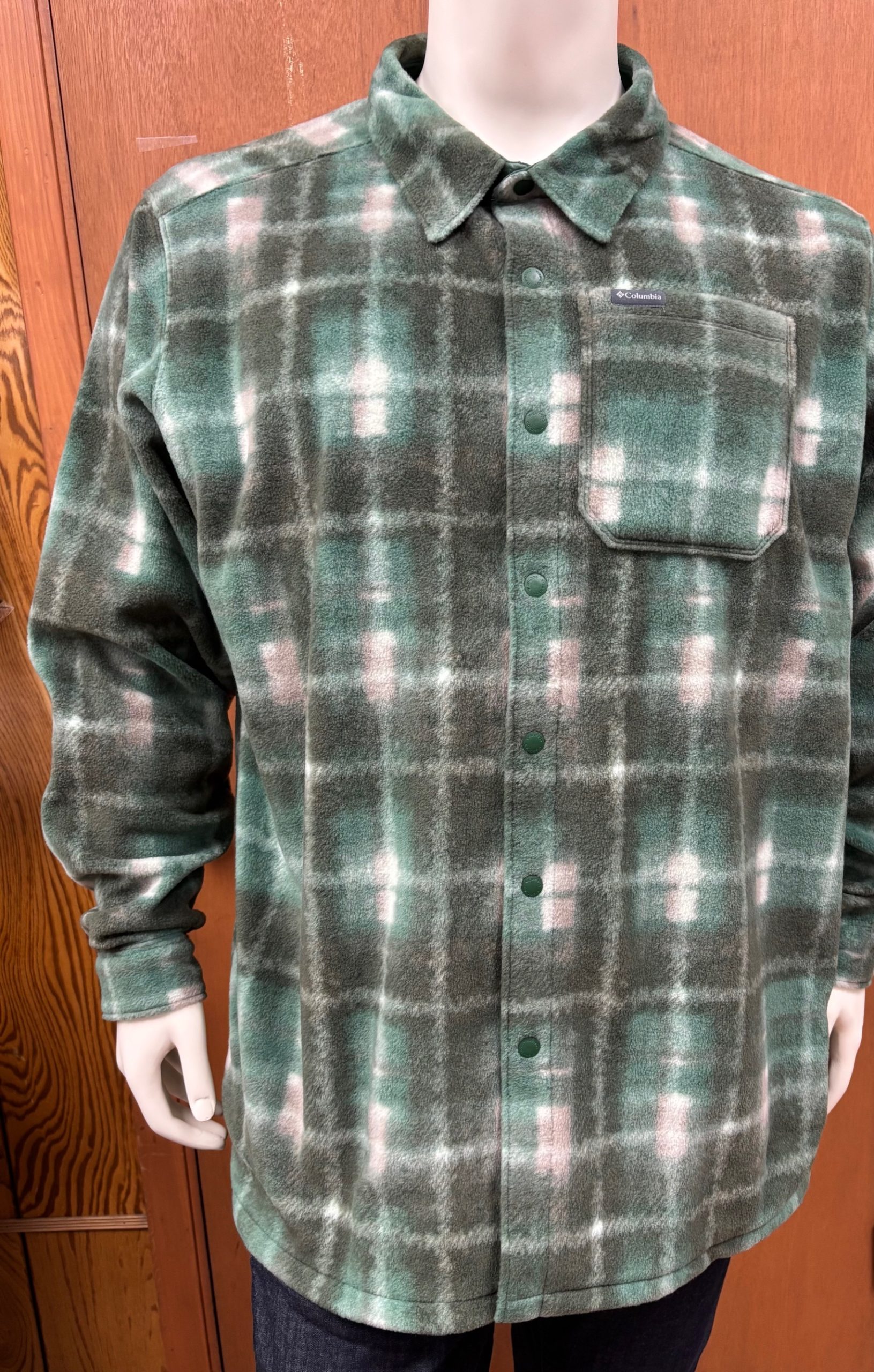 Columbia Long Sleeve "Steens Mountain" Plaid Fill Zip Jacket