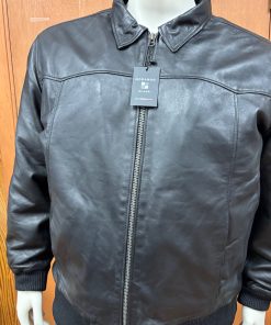 Modango Long Sleeve Leather Bomber Jacket